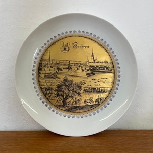 Fürstenberg Porcelain Wall Plate / Collector&#39;s Plate &quot;Hannover&quot; Made in West Germany Mid Century Vintage