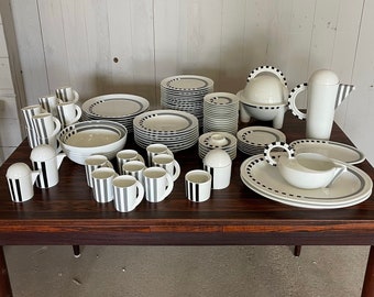 1/94 Rosenthal Cupola Zebra tableware by Mario Bellini made of porcelain 80s vintage