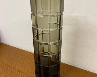 ローゼンタールの花瓶、無垢ガラス/スモークガラス製、ブラウングレー