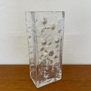 WMF Bubble Vase by Erich Jachmann made of solid glass 70s Mid Century Vintage