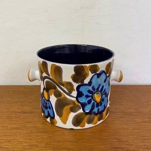 Marei flowerpot / planter 42067 made of ceramic in blue and brown Made in West Germany 60s 70s Mid Century Vintage