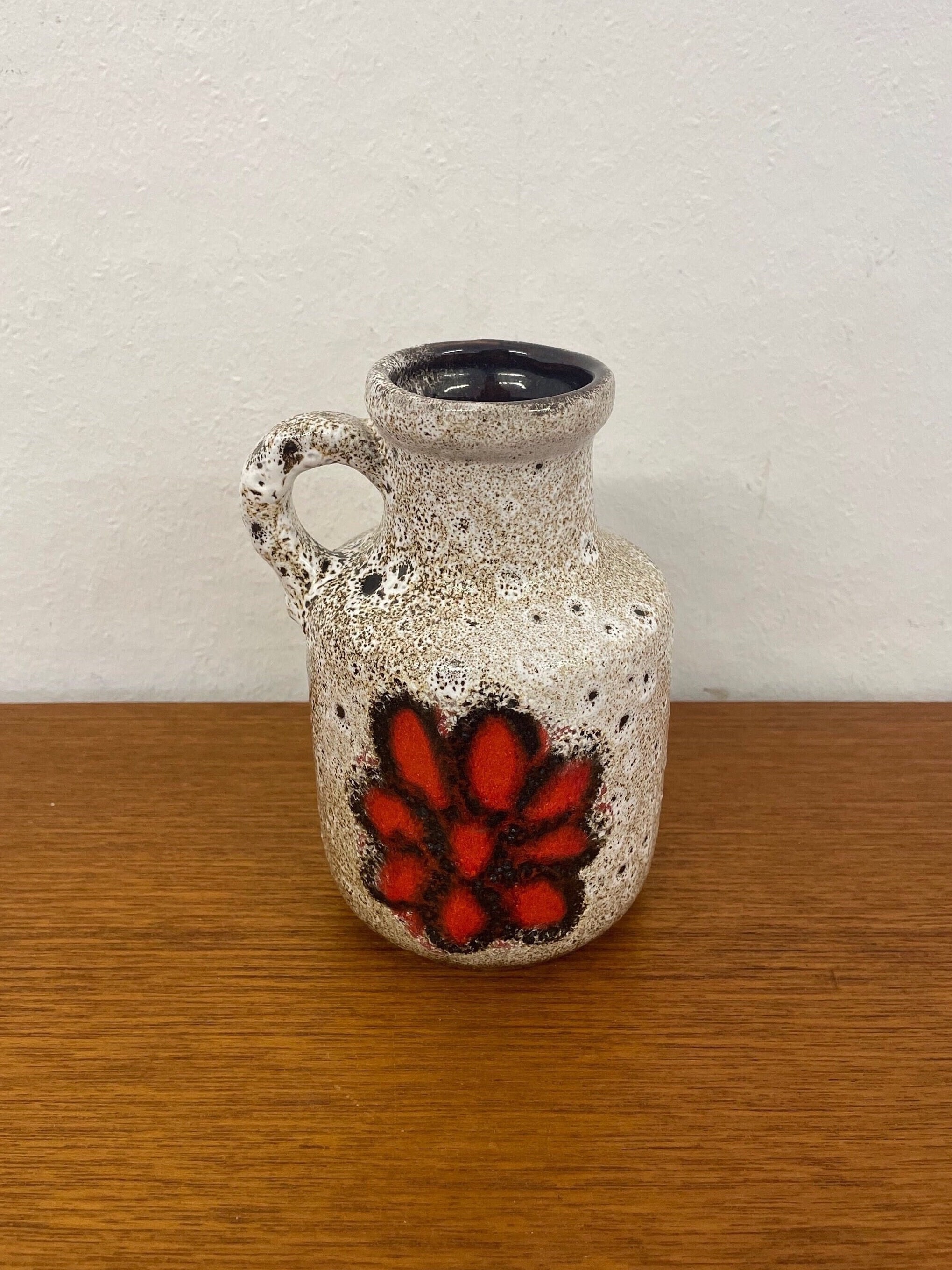 【special】 scheurich fat lava 花器 Scheurich Fat Lava Vase 414-16 Made of Ceramic With Flower Motif