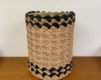Mid Century Wastepaper Basket / Laundry Basket / Storage Basket 60s 70s Vintage