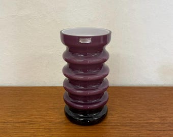 Small Friedrich crystal vase made of glass in purple 70s Mid Century Vintage