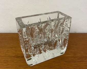 Block vase by Kurt Wokan for Ingrid Glashütte 70s Mid Century Vintage
