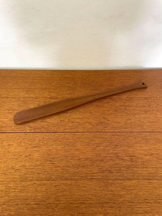 Teakholz Schuhlöffel komplett aus Holz 60er 70er Mid Century Vintage