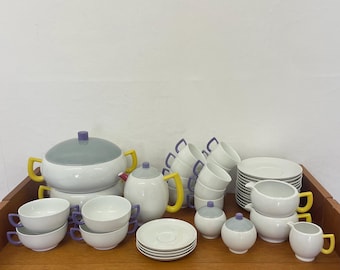 1/40 Arzberg “City Modern” porseleinen servies van Lutz Rabold uit 1983 in Memphis-stijl, vintage jaren 80