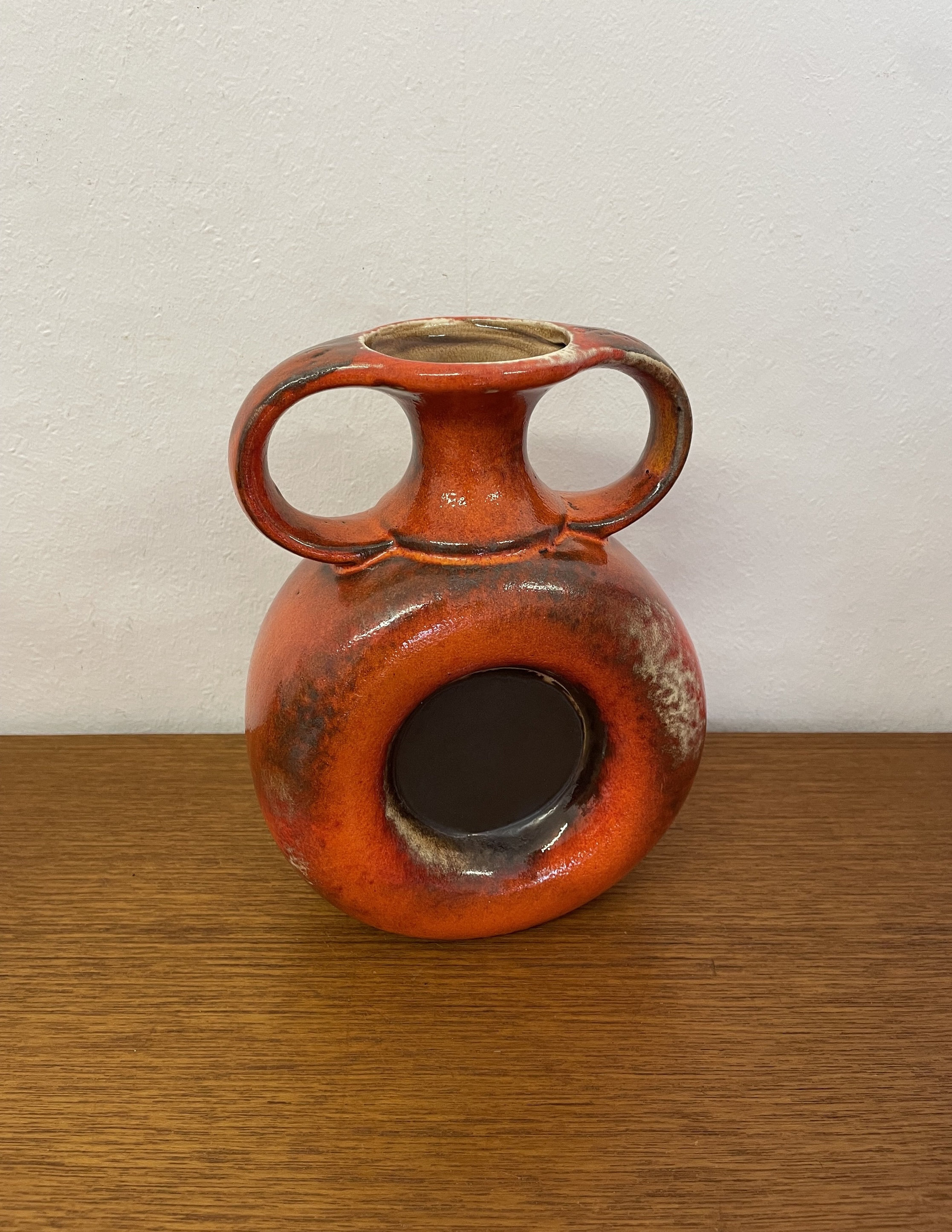 ファットラバ セラミック花瓶 4294-20 オレンジ オーストリア製 70年代