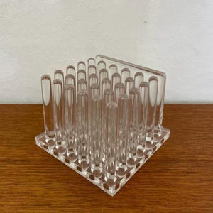 Guzzini Lucite Utensilo / Desk Organizer / Pen Holder / Letter Holder made of plastic 80s Vintage