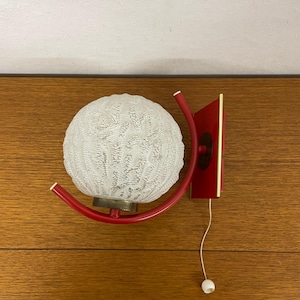 Richard Essig wall lamp / wall light made of glass and metal in red 70s Mid Century Vintage