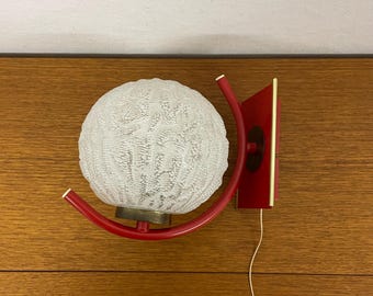 Richard Essig wall lamp / wall light made of glass and metal in red, 70s Mid Century Vintage