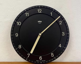Braun ABK 30 wall clock / clock model 4861 by Dietrich Lubs in black with white 1982 80s Vintage