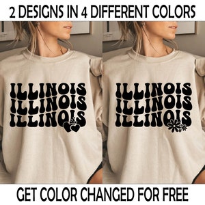 Illinois Svg File Illinois Retro Svg Illinois Wavy Svg Illinois Illinois Png Illinois Shirt Svg Cut File Instant Download