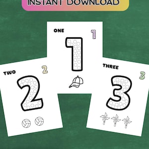 Dot Marker Numbers Coloring Pages: Learning Printables for Toddlers (PDF Download)