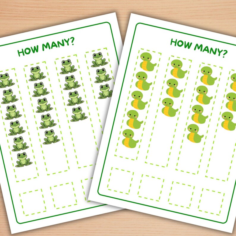 Counting Borders Printable Math Counting Worksheets | How Many? Activities for Preschool ...
