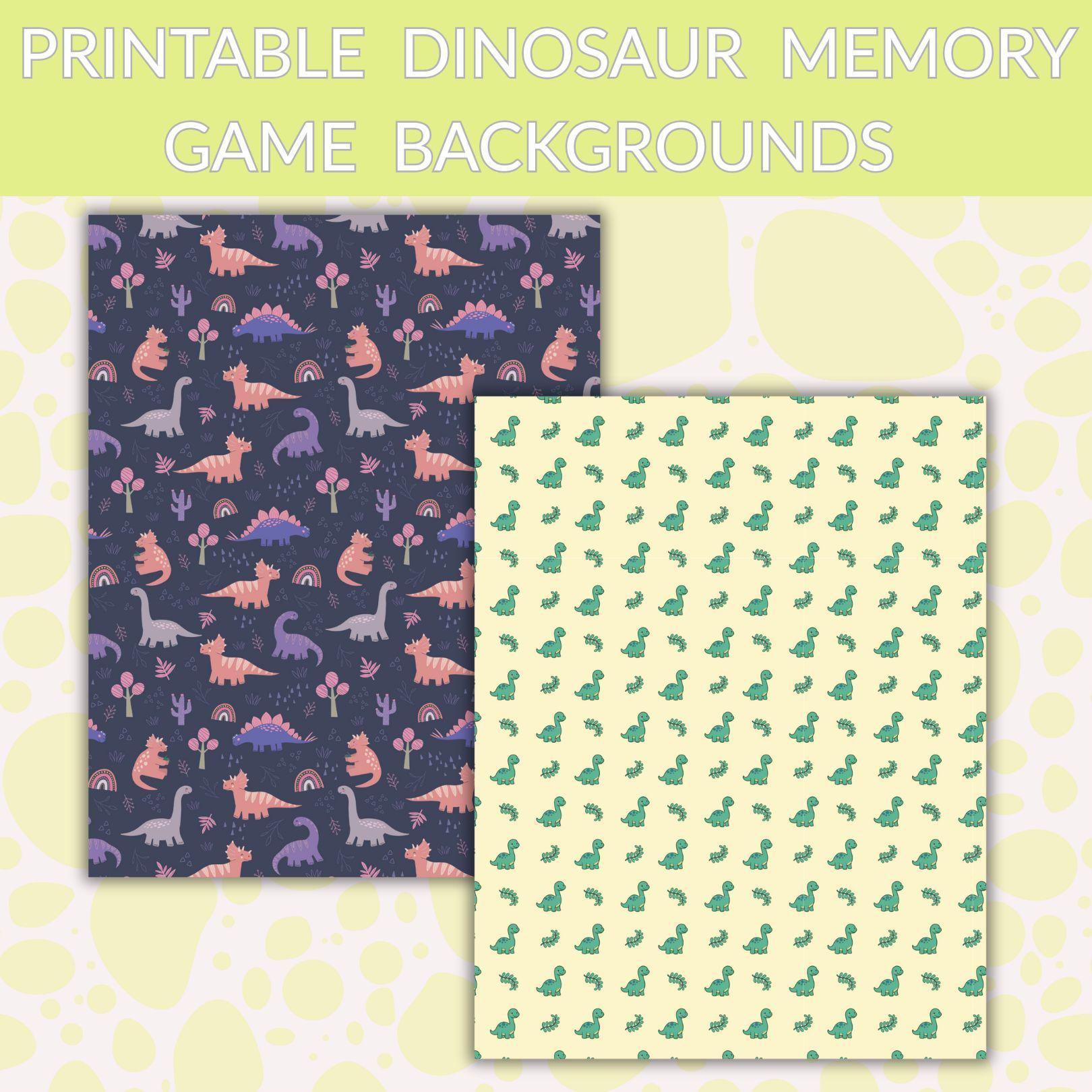 Dinosaur Memory Matching Game for Kids | Printable Card Game (instant ...