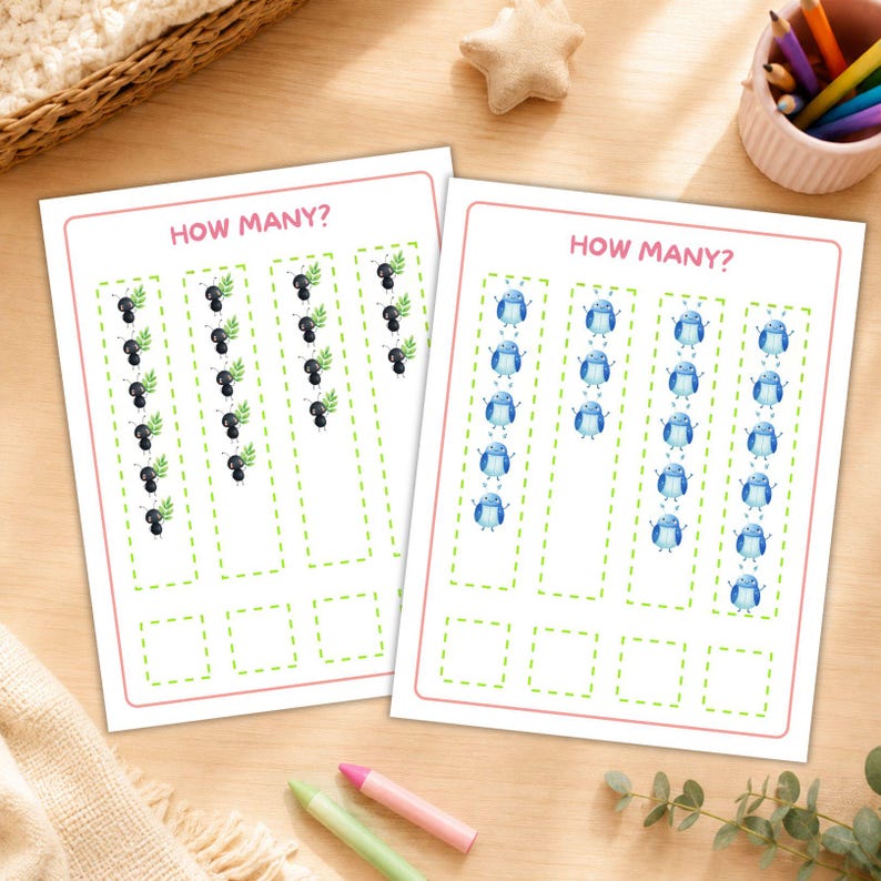 How Many Activity Printable Printable Spring Math Counting Worksheets | How Many? Activities for ...