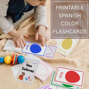 Spanish Color Flashcards for Kids | Printable Learning Cards (Digital Download)