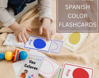 Spanish Color Flashcards for Kids | Printable Learning Cards (Digital Download)