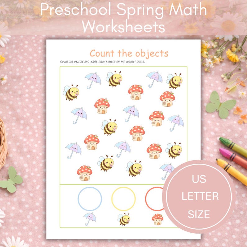 Preschool Spring Math Worksheets | Printable Spring Math Activity Pages ...