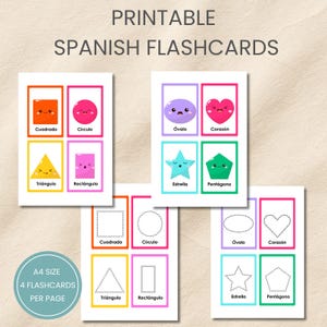 Spanish Geometric Shapes Flashcards | Learn & Trace Cards | Figuras ...