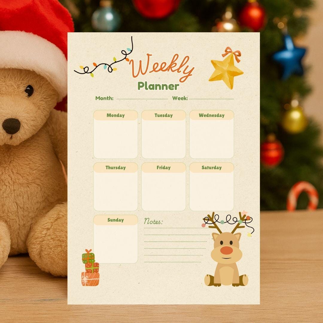 Planificador navideño imprimible: Lista de actividades para niños (PDF ...