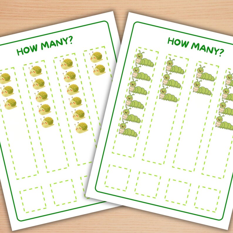 Counting Borders Printable Math Counting Worksheets | How Many? Activities for Preschool ...