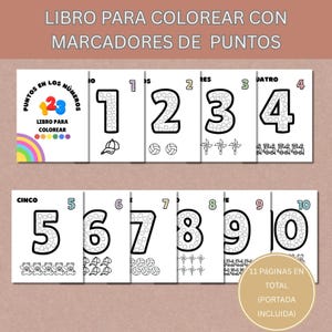 Spanish Numbers Dot Marker Coloring Book: Kids Printable (Digital Download)