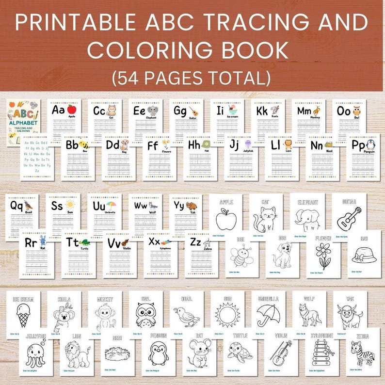 Printable Alphabet Tracing and Coloring Book | ABC Learning | Preschool