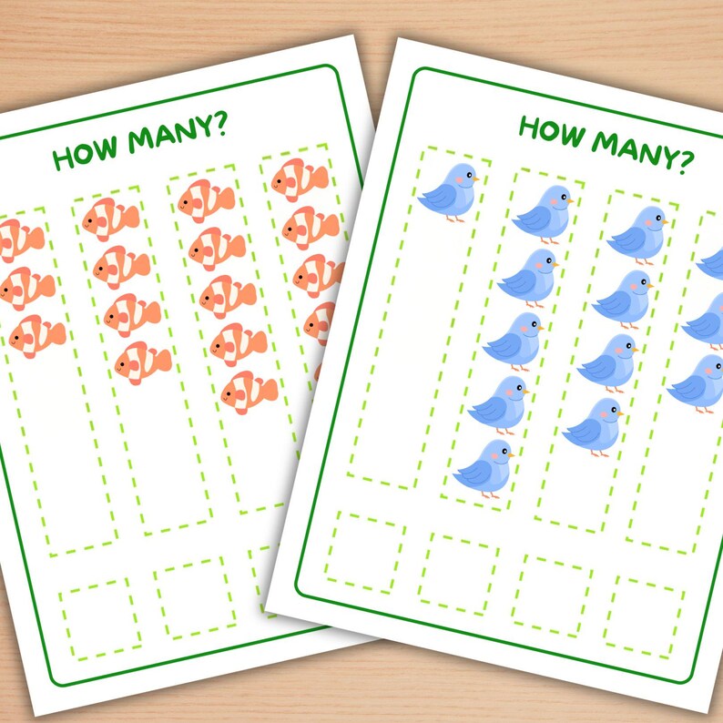 How Many Activity Video Printable Math Counting Worksheets | How Many? Activities for Preschool ...