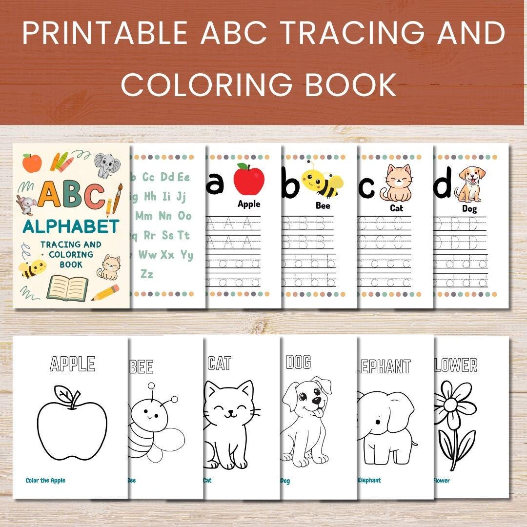 Printable Alphabet Tracing and Coloring Book | ABC Learning | Preschool ...