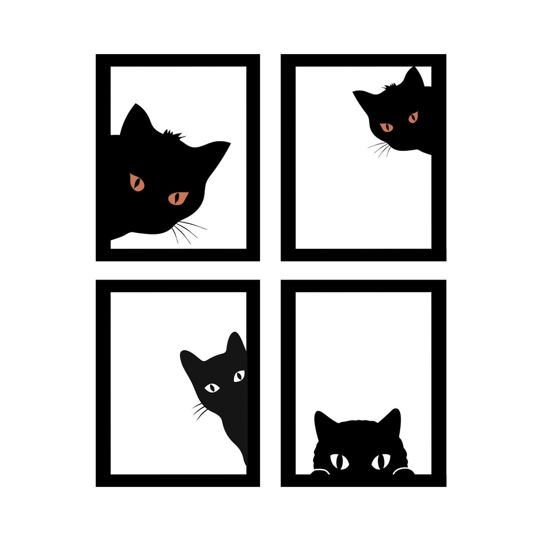 Cute Cat Nursery Wall Art Animal Wall Art Girls Room Decor Etsy