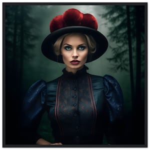 Bollenhut Poster fürs Wohnzimmer mit Holzrahmen | Black Forest Vintage | Trachten | Geschenk