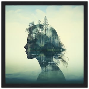 Black Forest Poster | Woman in nature | Black Forest Panorama | Living Room Posters | Feminist print