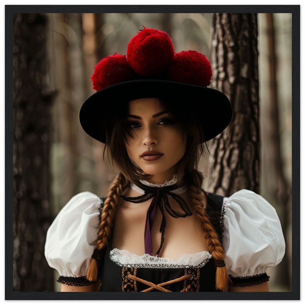 Black Forest Beauty Bollenhut Poster Black Forest Girl Black Forest
