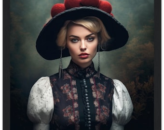 Black Forest Image | Bollenhut Poster | Black Forest Girl | Black Forest Vintage | costumes | Gift