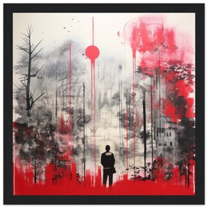 Red Schwarzwald Poster | Black Forest Collage | Schwarzwald Bild | Graffity Art | Geschenk