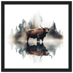 Schwarzwald Stier | Black Forest Poster | Schwarzwald Panorama |  Black Forest Cow | Schwarzwald Bild |  Bollenhut | Geschenk