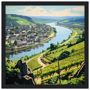 Poster della Renania Palatinato | Immagine della Mosella | Amore Palatinato | Stampe Palz | Stampa amante del vino | Amore per la casa | Arte locale | Regalo