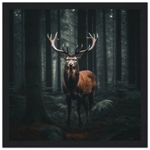 Schwarzwald Hirsch | Black Forest Poster | Schwarzwald Bild | Trachten | Bollenhut | Geschenk