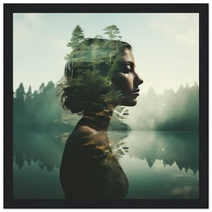 Black Forest Poster | Woman in nature | Black Forest Panorama | Living Room Posters | Feminist print