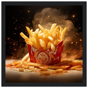 French fries poster | French Fries Print | French fries style | Kitchen Home Decor | Restaurant Decor | Burger Poster | French fries lover gift