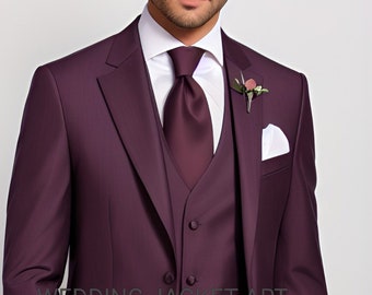 Men's Suits, Wedding Three Piece Suits, Grooms Wear suit, Burgundy Suits, Casual Slim Fit Suit, 3 piece suits.