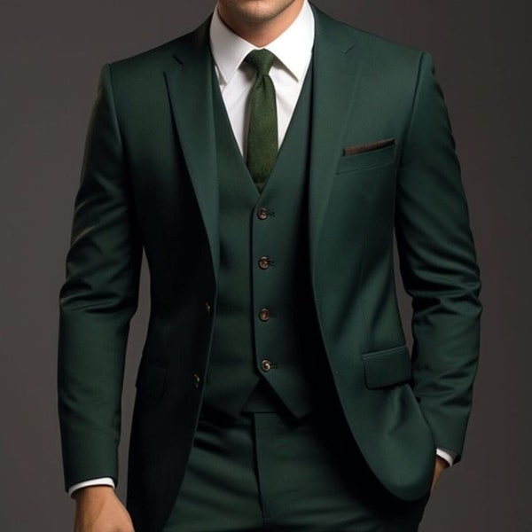 Men,s Dress, Green Three piece, Men suits, Green 2 Piece, Wedding Dresses, Grooms suits, Events Wear Suits, Gift for him.