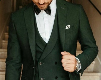 Men Emerald Suits, Green Suits, wedding 3 piece suits, Men grooms wear Dress, Two button green suits,  gift for Him,