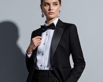 1910s French Antique Tailcoat: Black Wool Evening Tuxedo Jacket