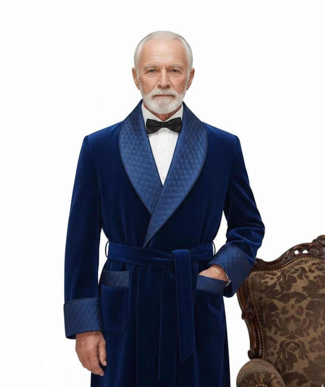Men's Turquoise Robe Men's Royal Blue Velvet Robe: Quilted Tuxedo Shawl Lapel - Etsy