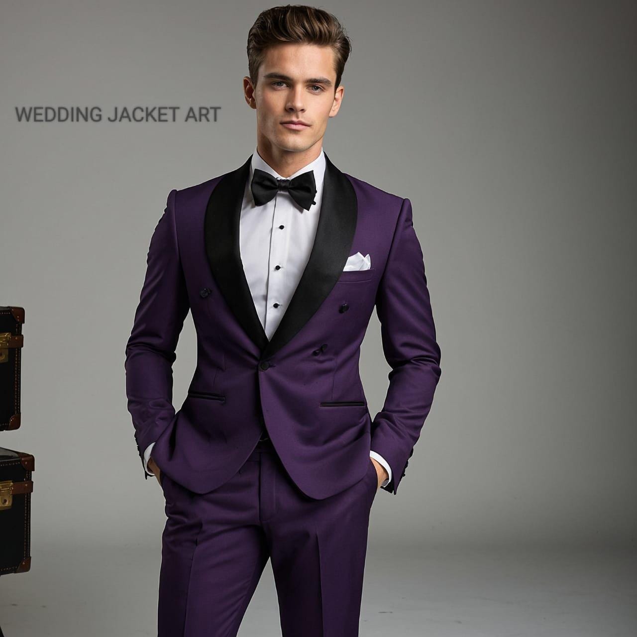Men's Purple Suit: Black Tuxedo Lapel, Wedding Prom Outfit - Etsy, image size:1280x1280