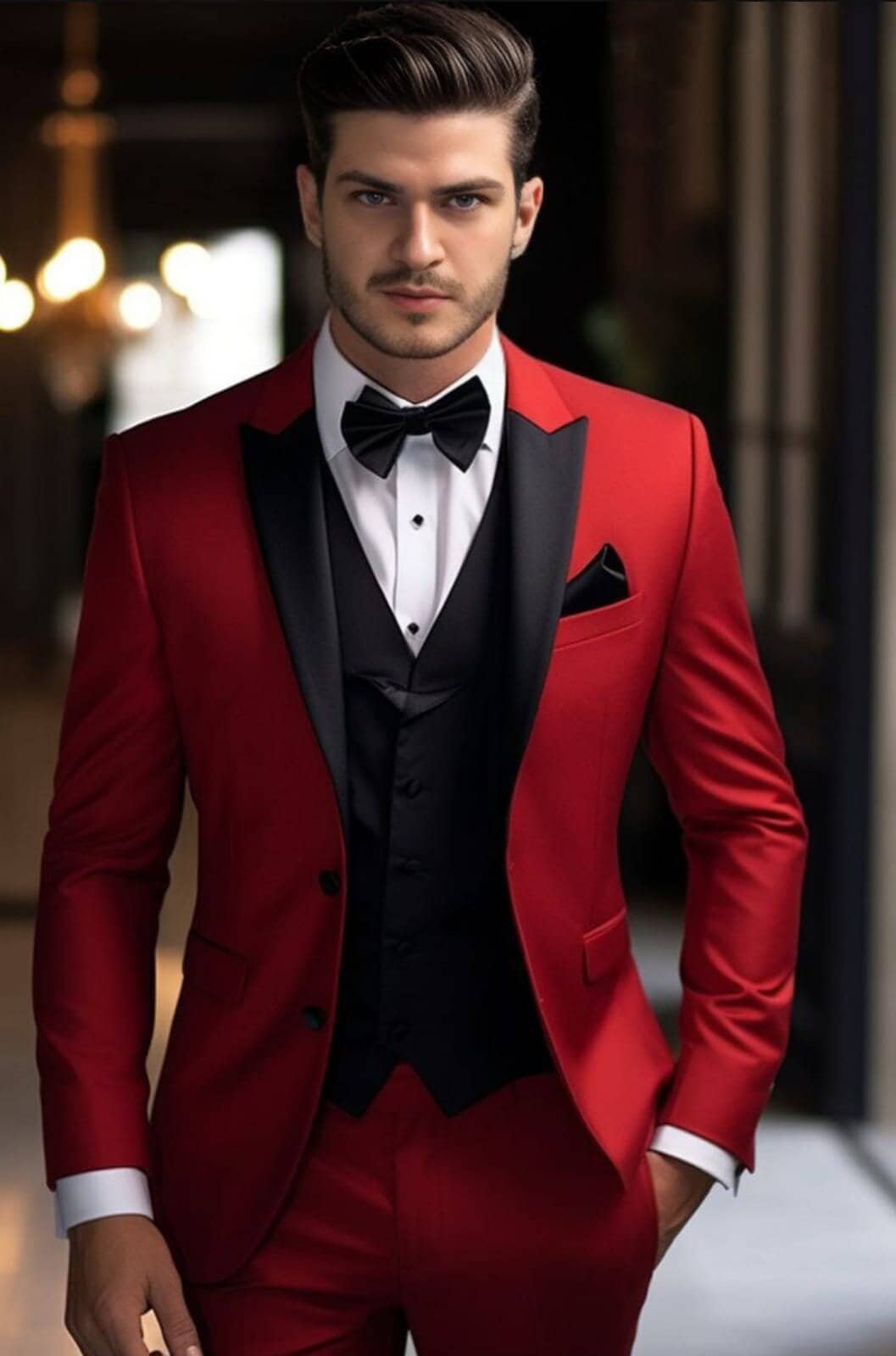 red and black dress men & 3-Piece Suit: Men's Wedding Groom Suit The Comfiest Sweater Dress Kardel_0611 Size:4XL/5XL The black suit is