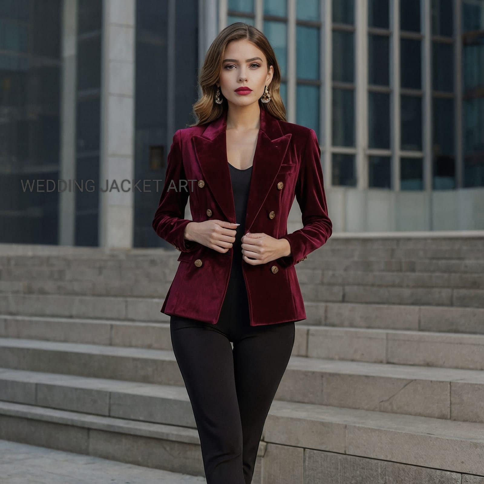 Burgundy Velvet Tuxedo Jacket: Women's Shawl Lapel Wedding Coat - Etsy  Finland